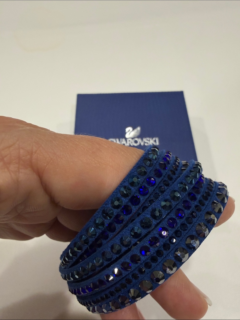 Swarovski Navy Blue Crystal Multi-Row Wrap Slake Bracelet